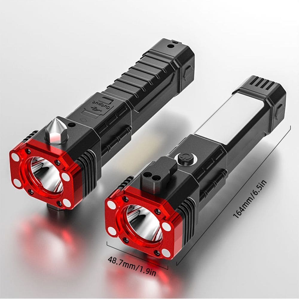 Omni Cop Flashlight, Super Bright LED Flashlight With Safety Hammer, Portable Work Light, Outdoor Adventure Lighting, Long Distance Beam Rescue Flashlight, Multifunctional 4 Modes Flashlight, Torch with Hammer Window Glass and Seat Belt Cutter Omni Cop Flashlight, Super Bright LED Flashlight With Safety Hammer, Portable Work Light, Outdoor Adventure Lighting, Long Distance Beam Rescue Flashlight, Multifunctional 4 Modes Flashlight, Torch with Hammer Window Glass and Seat Belt Cutter